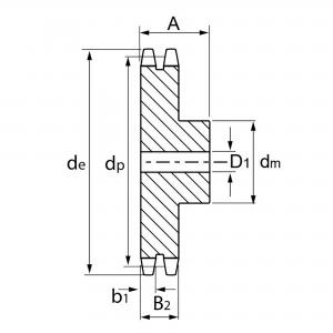 17T 1/2" (08B-2) Kedjehjul Duplex obearbetad ...