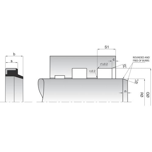 GA 40x50x7/10 Avstrykare NBR / Stålmantel