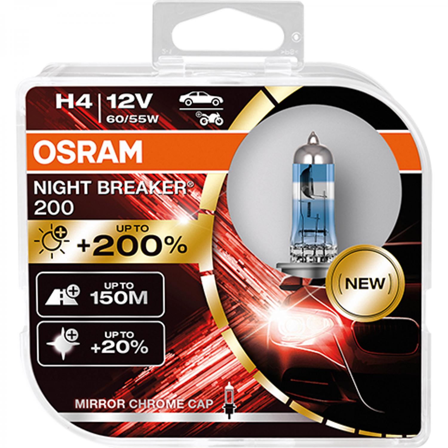 H4 Night Breaker 200  2-pack OSRAM