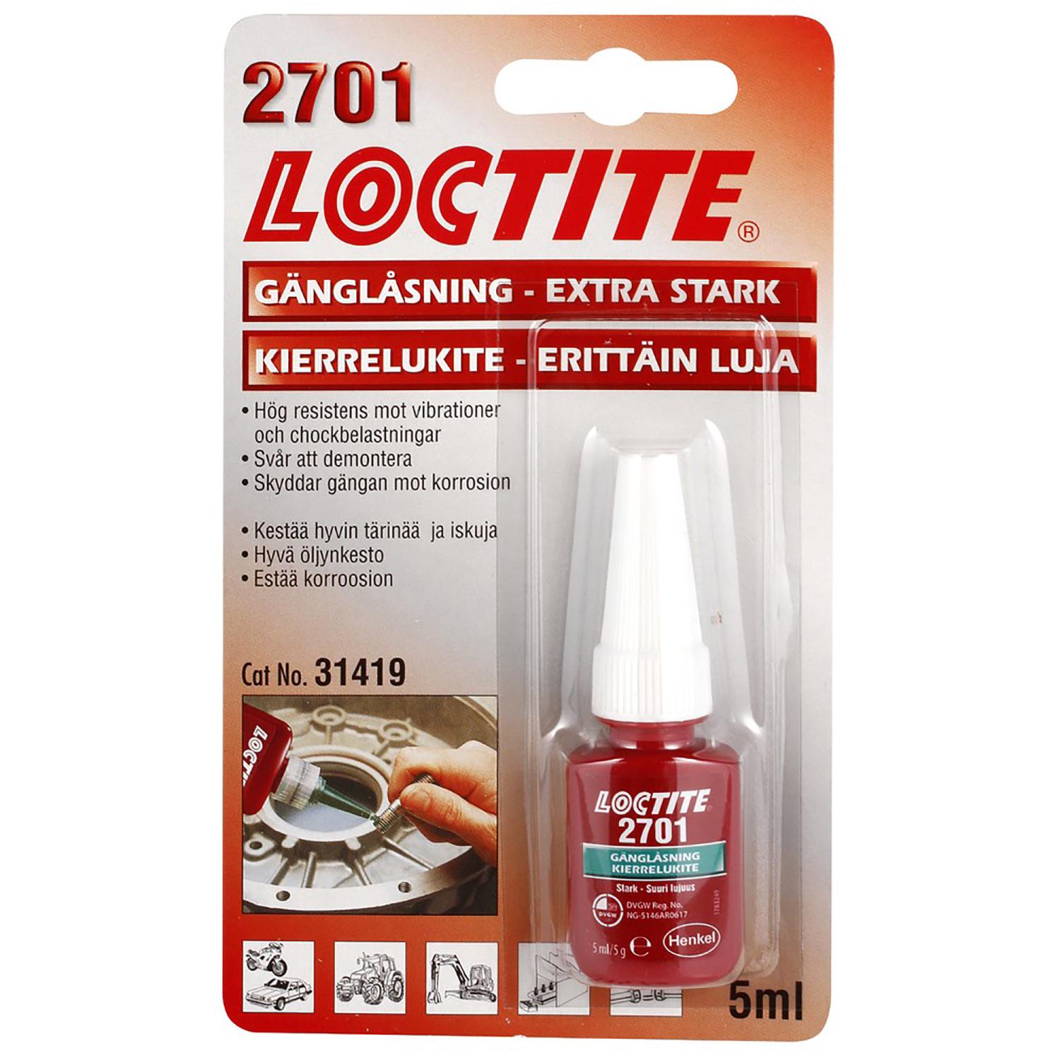Loctite 2701 Gänglåsning 5ml EXTRA STARK
