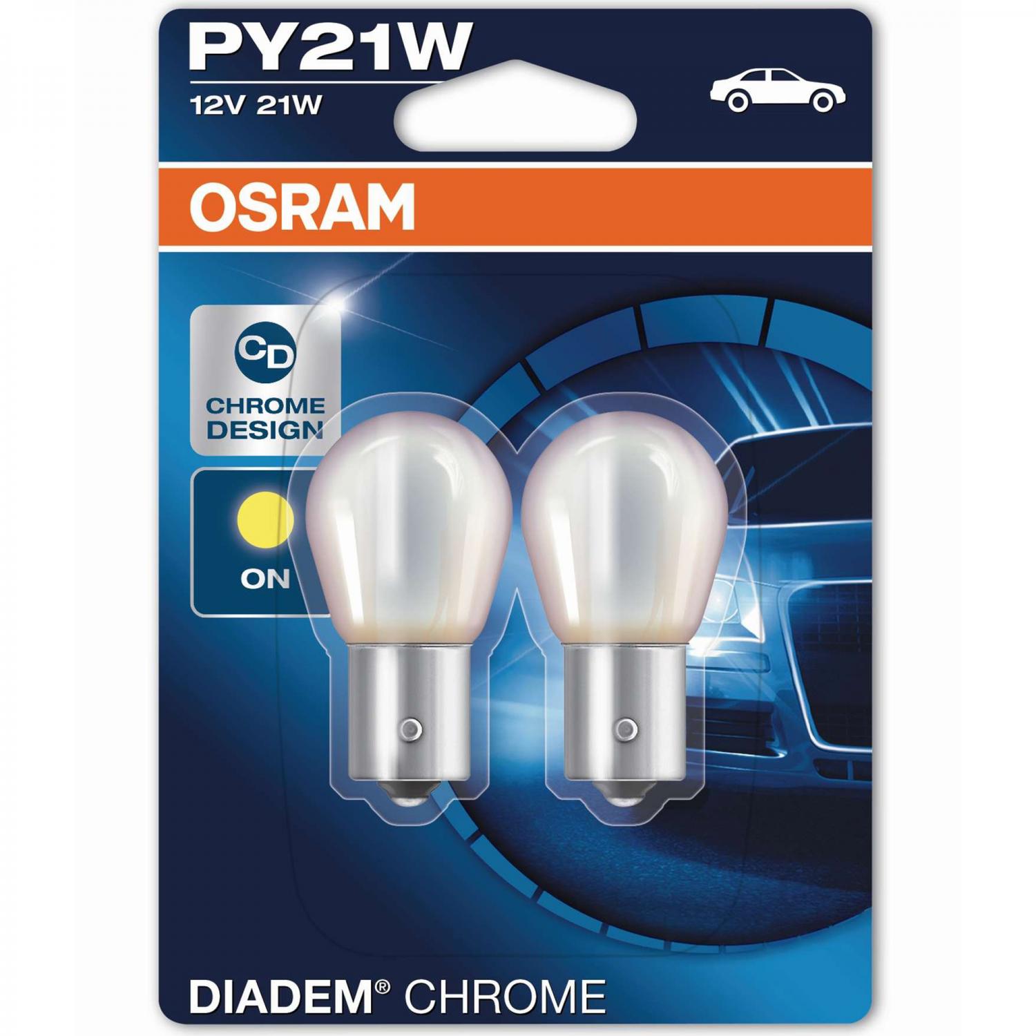 PY21W Diadem Chrome Orange BAU15s 12V OSRAM