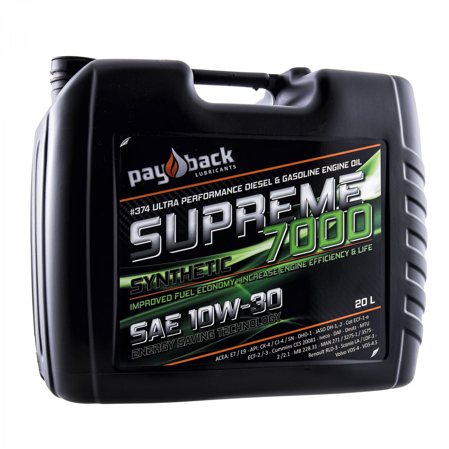 Payback #374 10W-30 Supreme 7000 Motorolja 20L