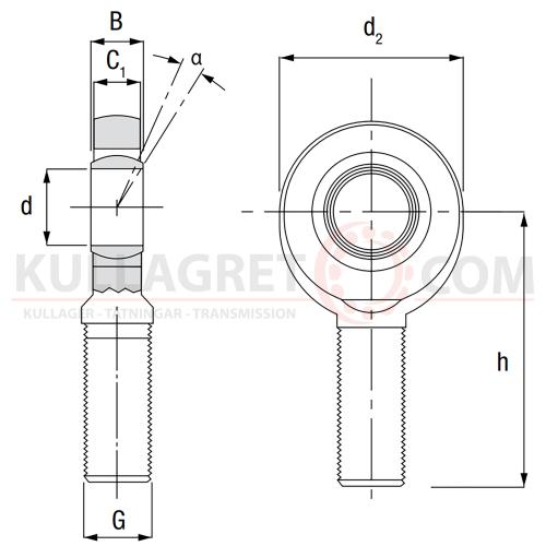 SA 25 C (M24x2) Länkhuvud Codex