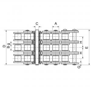 3/4" (12A-3 SG) ANSI 60 Kedjelås Triplex