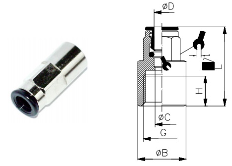 RA2 5-1/8 Rak Koppling Inv. Gänga