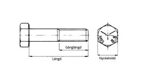 Bult M6S 8.8 FZB M4X30 mm