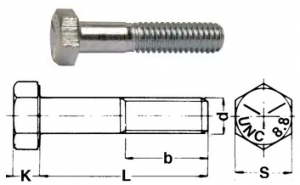 Bult U6S 8.8 FZB UNC 1/4x13 mm
