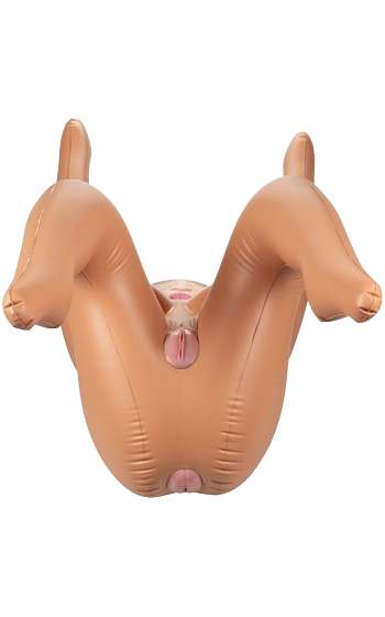 Sexdocka som står redo i doggy. Naturtrogen, i full storlek.