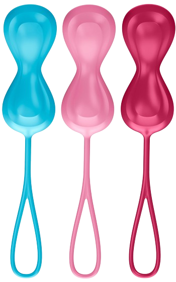 Tre knipkulor i olika vikter av mjuk silikon, för den medvetna kvinnan.