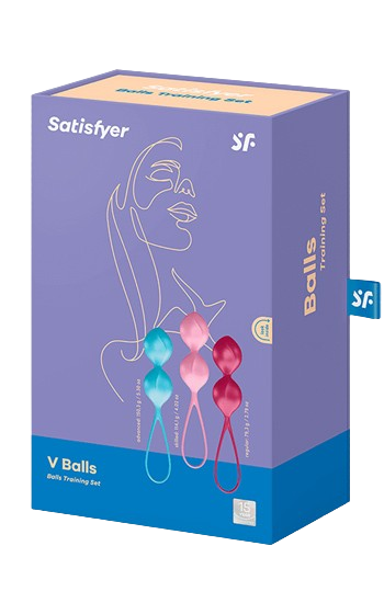 Knipkulor av mjuk silikon i 3-pack, från välkända Satisfyer. kartong