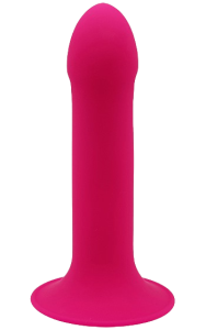 Slät och rundat fin dildo med memory-silikon i flera lager.