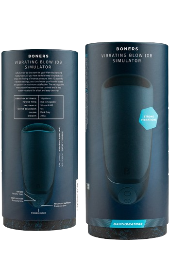 Onaniapparat med kraftfull vibrator och en insida formad som en gom.