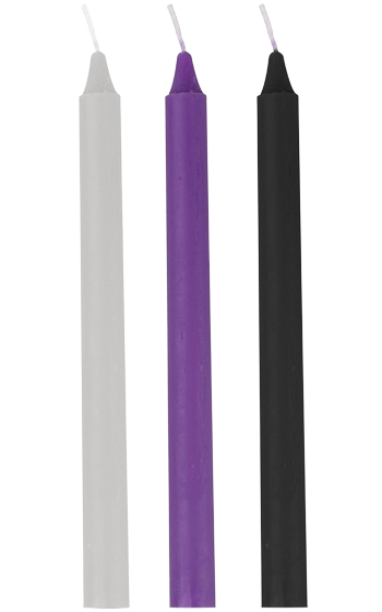 3-pack vaxljus som förenar smärta med nöje.