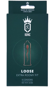 Något större kondom med en lösare passform