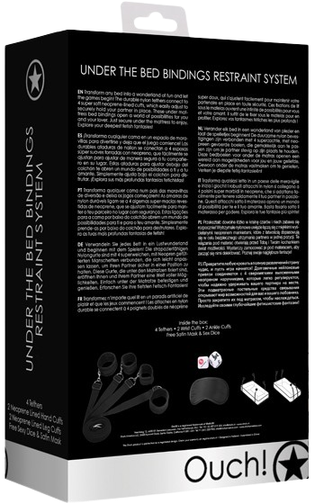 Sängfängsel för händer och fötter, passar alla sängar. kartongbild bak