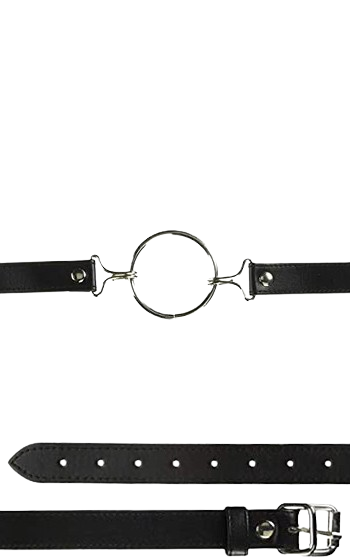 Gag-ring med kraftiga läderband av hög kvalitet.