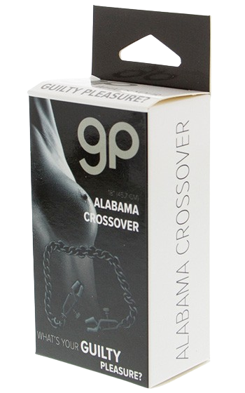 Syndigt svarta bröstklämmor med kedja av lite högre kvalitet.