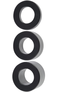 Tre pung-sträckande ringar i olika storlekar, av mjukt TPR.
