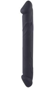Dubbeldildo som är fullt böjbar med en lite grövre ände