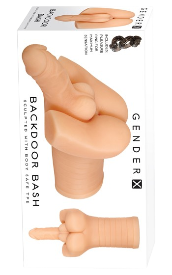 Mjuk bakdel med snopp, skönt strukturerad kanal. kartong