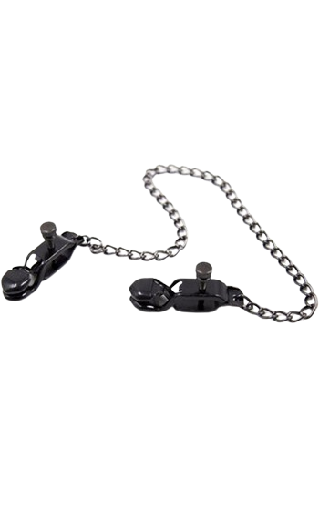 Robusta bröstklämmor med ställskruv, av svart metall.