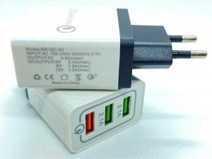 Snabb nätladdare 3 st USB-A