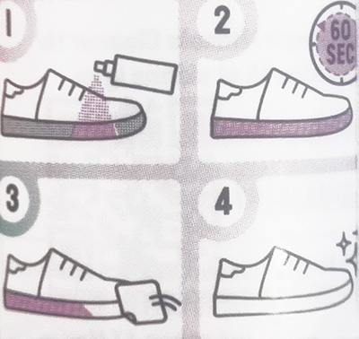illustration på hur man gör för att rengöra sneakers