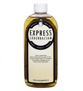 flaska innehållande 250 ml express läderbalsam från express lädervård