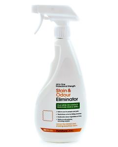 flaska innehållande 500 ml doftsanerare, furnture clinic stain & odour eliminator