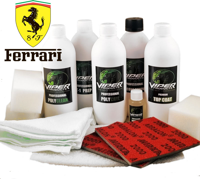 Läder & Vinylfärg till Ferrari | Kit för Infärgning av Läder, Vinyl och Konstläder | Viper Products