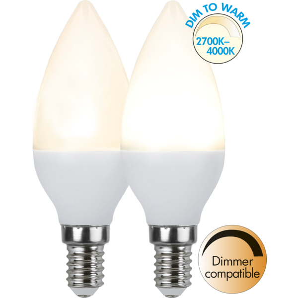 LED-lampa E14 kronljus Dim To Warm, 5W(40W) dimbar