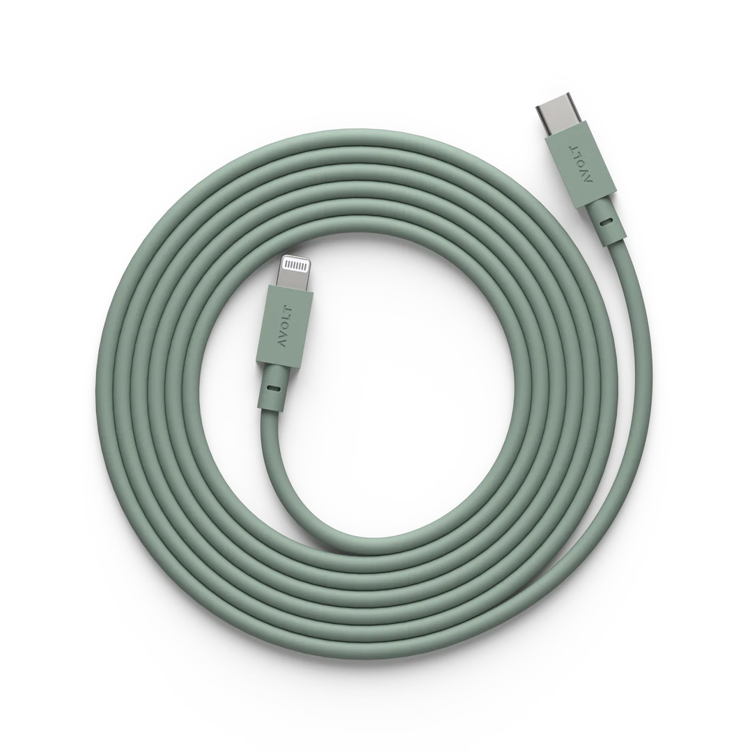 Cable 1 USB C to Lightning, Oak Green 2m