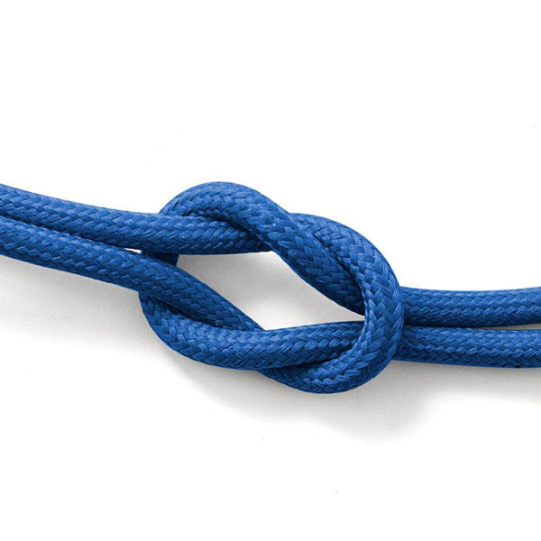 Blå textilsladd ojordad kabel. Finns i flera olika längder.