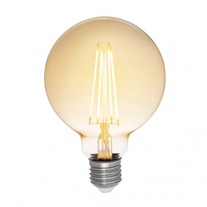 Filament LED-lampa 95 millimeter E27 med antique glas. Motsvarande 35W glödlampa. Dimbar.
