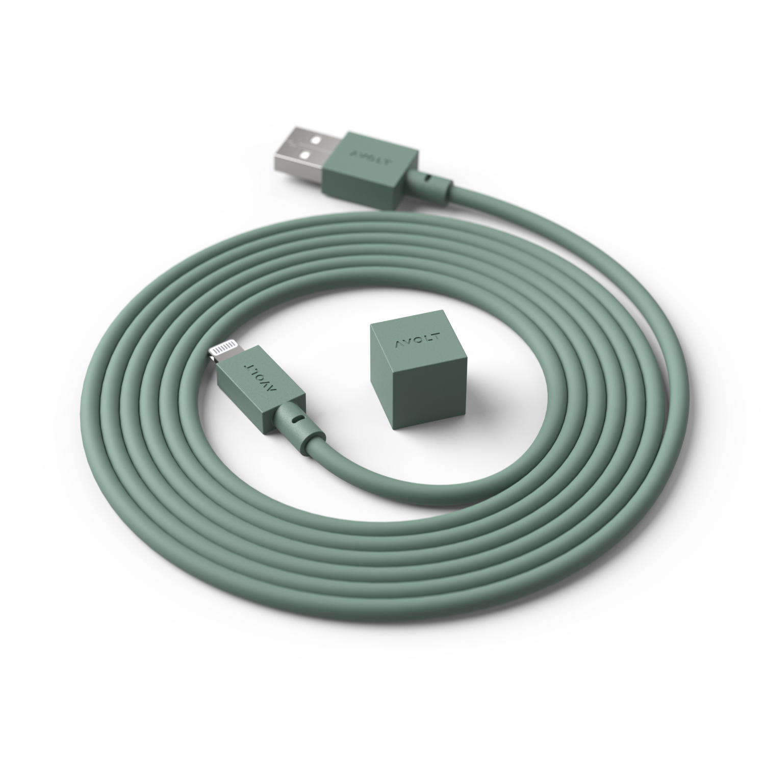 Cable 1 USB A to Lightning, Oak Green 1,7m