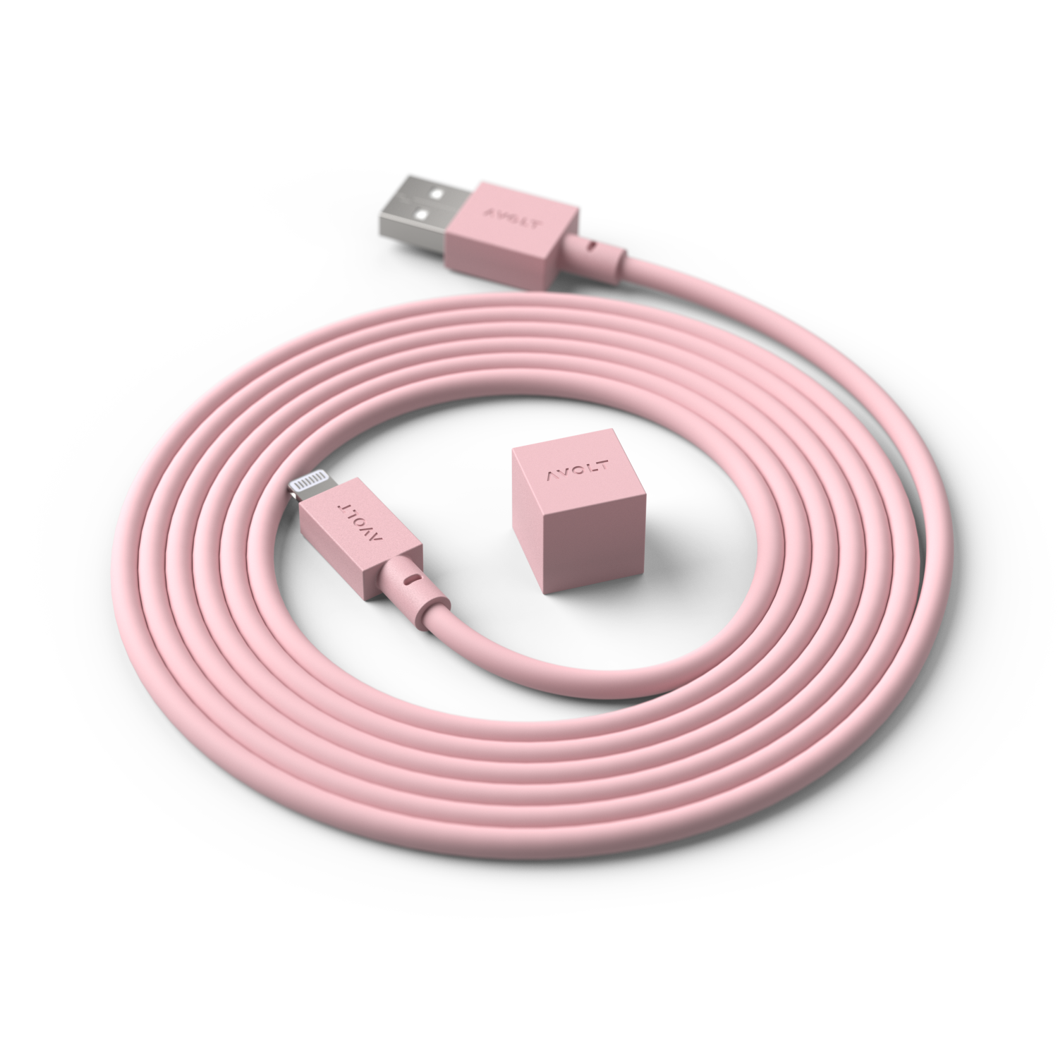 Cable 1 USB A to Lightning, 1.7m, Old Pink
