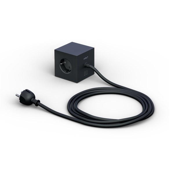 Square 1 USB/magnet grenuttag, stockholm svart