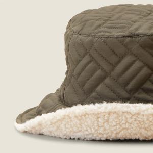 Buckethatt Reversible Quilted Olive Green/Tan