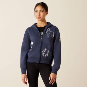 Tröja Barn Spiffy Full Zip Navy Heather