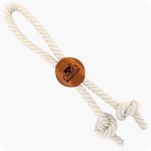 Hundleksak Knutad Repmedaljong Läder