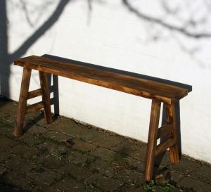 Bänk 120*18*50cm Brunbetsad