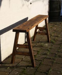 Bänk 120*18*50cm Brunbetsad