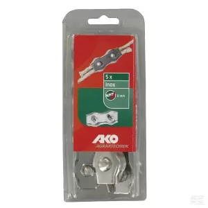 Skarvklammer rostfri 8mm 5-p