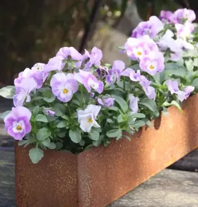 Kruka ELD Rektangulär Rost