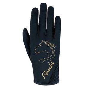 Ridhandske Barn Tryon Roeckl Svart/Guld
