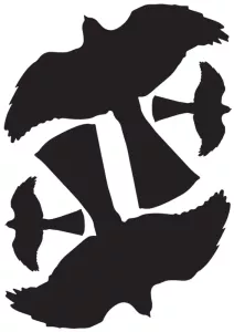 Fågelskrämma Siluett Shadow (2+2 st)