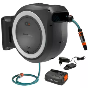 Batteridriven väggslangbox PowerRoll XL (35 m) Vit