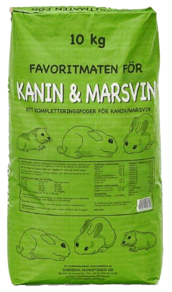 Kanin/Marsvinpellets 10kg grönpapp påse