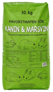 Kanin/Marsvinpellets 10kg grönpapp påse