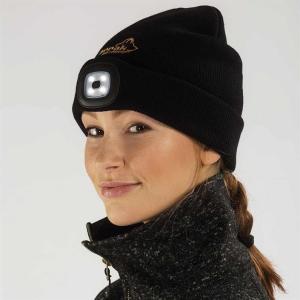 Mössa stickad med Led-lampa